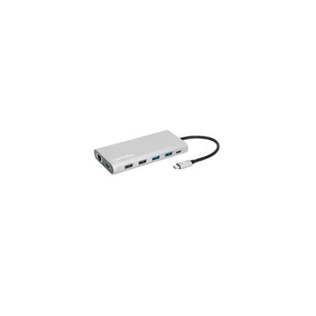 DOCKING USB,MANHATTAN,130660,-C 12 PTOS, HDMIX3, USB-C PD / USB-C / 2XUSBV3.2 / 2XUSBV2.0, RED / SD