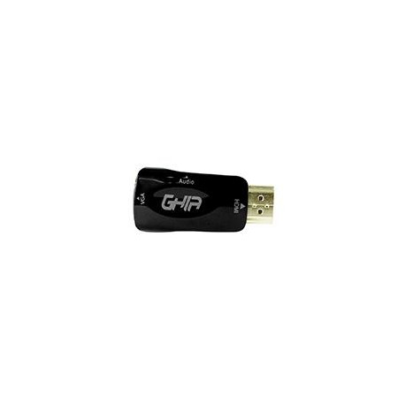 ADAPTADOR GHIA CONVERTIDOR DE VIDEO HDMI MACHO A VGA HEMBRA CON AUDIO GHIA ADAP-1