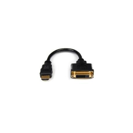 CABLE ADAPTADOR DE 20CM HDMI A DVI - DVI-D HEMBRA - HDMI MACHO - CABLE CONVERTIDOR DE VIDEO - NEGRO