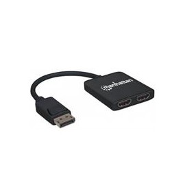 VIDEO SPLITTER,MANHATTAN,152716, DISPLAYPORT 1 DP IN : 2 HDMI OUT UHD MANHATTAN 152716