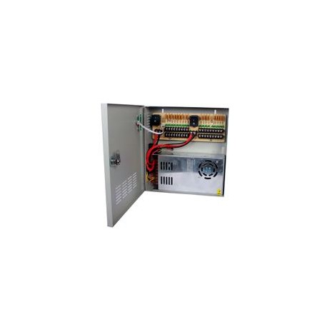 FUENTE DE PODER SAXXON 12V CD / 30 AMPERES / DISTRIBUIDOR PARA 18 CAMARAS / 1.65 AMPERES POR CAN