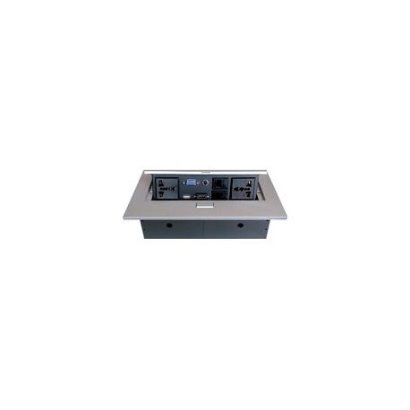 CAJA BROBOTIX PARA MESA HDMI X1, USB X1, CORRIENTE X2, RJ45 X2, SVGAX1, STEREO X1, PLATA BROBOTIX