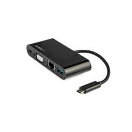 DOCKING STATION USB-C PARA PORTATILES - DOCK MINI USB TIPO C A VGA GBE CON PUERTO USB 3.0 - PD DE 60