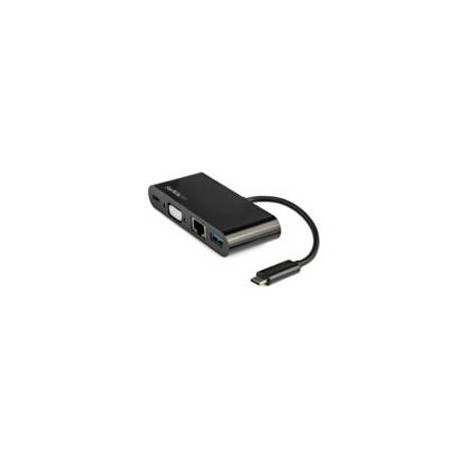 DOCKING STATION USB-C PARA PORTATILES - DOCK MINI USB TIPO C A VGA GBE CON PUERTO USB 3.0 - PD DE 60