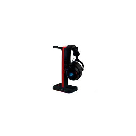 BASE GAMER BALAM RUSH ATLAS HR760 / SOPORTE PARA DIADEMA / ILUMINACION RGB / 2X USB A / NEGR
