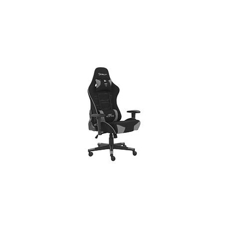 SILLA GAMER DE TELA OCELOT / COLOR NEGRO CON GRIS / BASE REFORZADA DE NYLON / DESCANSA BRAZOS AJ