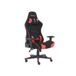 SILLA GAMER DE TELA OCELOT / COLOR NEGRO CON ROJO / BASE REFORZADA DE NYLON / DESCANSA BRAZOS AJU