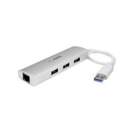 HUB USB 3.0 DE 3 PUERTOS - CONCENTRADOR DE 3 PUERTOS USB 3.0 CON ADAPTADOR DE RED ETHERNET GIGABIT -