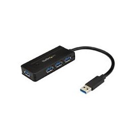 HUB USB 3.0 DE 4 PUERTOS - CONCENTRADOR PORTATIL USB 3.0 SUPERSPEED DE 4 PUERTOS DE 5GBPS CON CARGA