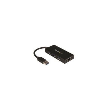 HUB USB 3.0 DE ALUMINIO CON CABLE - CONCENTRADOR DE 3 PUERTOS USB CON ADAPTADOR DE RED ETHERNET GIGA