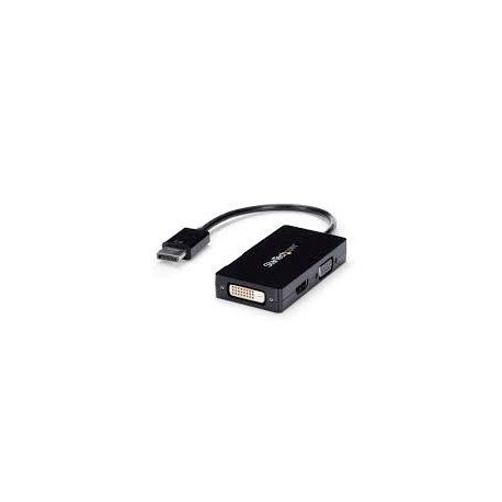 ADAPTADOR DE VIDEO DISPLAYPORT A VGA DVI O HDMI - CONVERTIDOR A / V 3 EN 1 PARA VIAJES - 1080P - 192