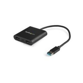 ADAPTADOR DE VIDEO EXTERNO - TARJETA DE VIDEO EXTERNA USB 3.0 A 2 PUERTOS HDMI 4K A 30HZ PARA 2 PANT