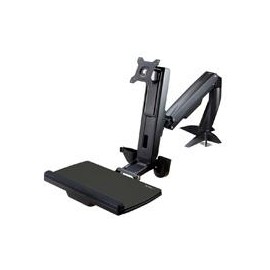 SOPORTE DE ESCRITORIO DE PIE Y SENTADO - BRAZO AJUSTABLE DE MONTAJE EN ESCRITORIO DE PIE O SENTADO P
